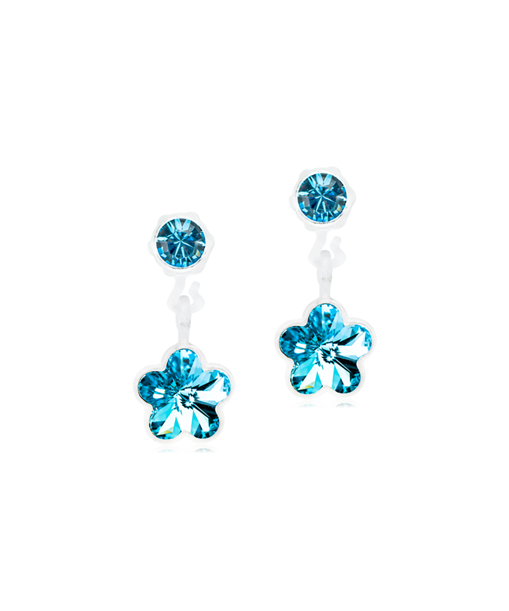 Blomdahl Medical Plastic Pendant Flower Aquamarine 4/6mm