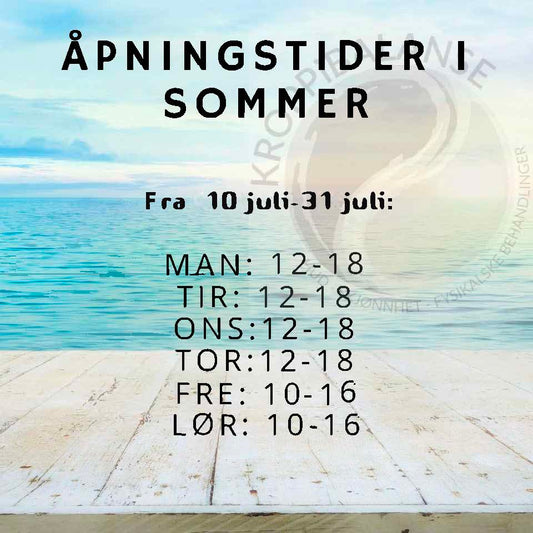 Sommer åpningstider i juli