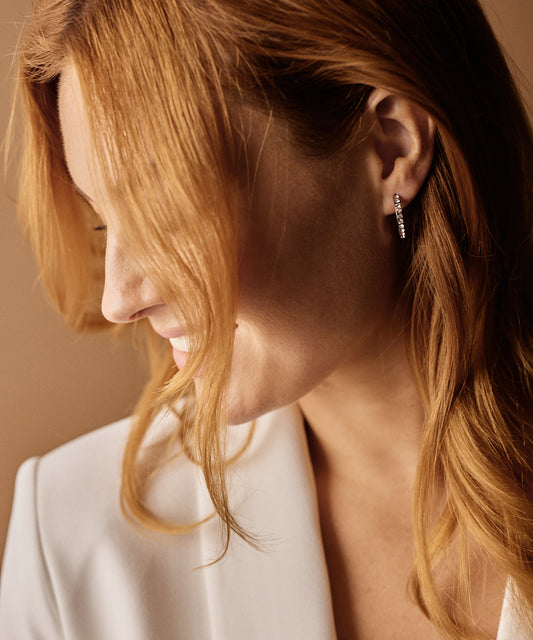 Blomdahl Natural Titanium Pendant Brilliance Curved 20mm Crystal