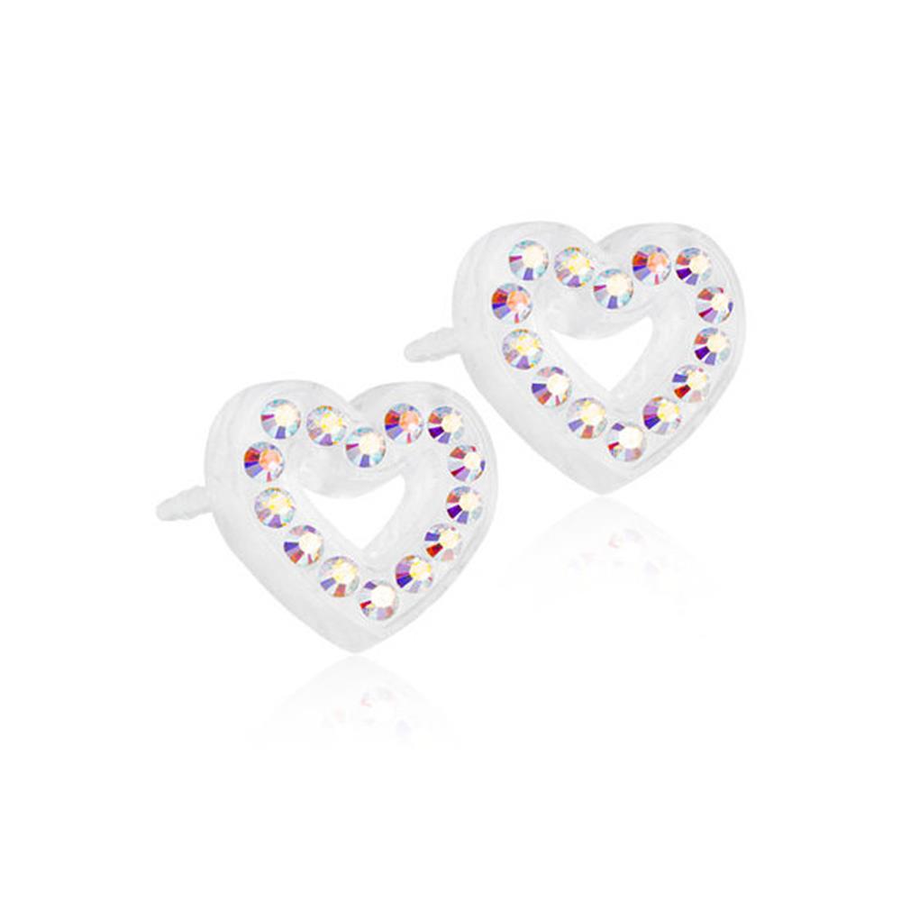 Blomdahl Medical Plastic Brilliance Heart Hollow 10mm Rainbow