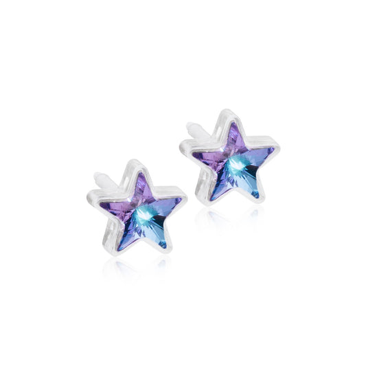 Blomdahl Medical Plastic Star Lilac Shimmer 6mm