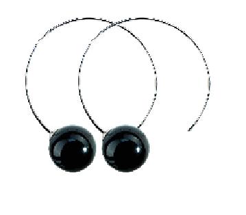 Blomdahl Natural Titanium Halv Ring 35mm/12mm perle